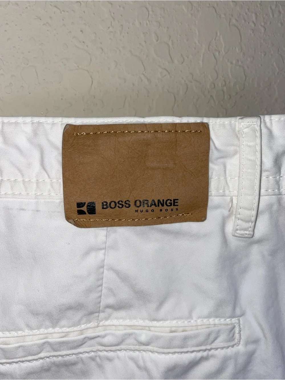 Hugo Boss Orange White Schino Chino Shorts Men’s Size 38 Cotton Twill